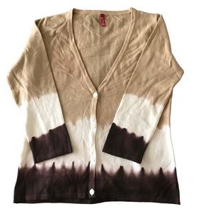 525 America 3/4 Sleeve Cardigan Brown Ombre